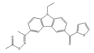 3-(1-Acetoxyimino)ethyl-6-( 2- thiophenyl formyl)-9-ethyl carbazole